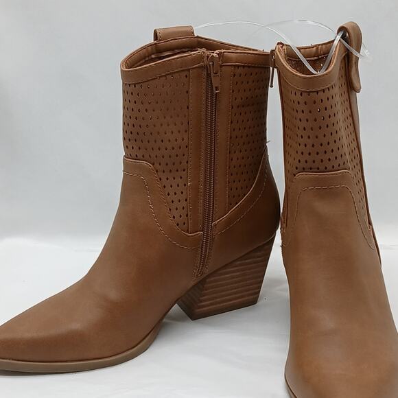 Dolce Vita Kirby Ankle Boot Women 6.5 Tan Western Shoes Cowboy Cowgirl Pointed - Picture 2 of 10